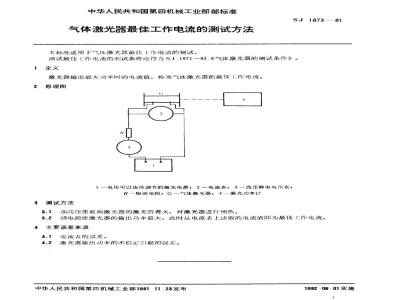 SJ 1873-1981 气体激光器最佳工作电流的测试方法