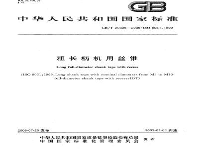 GB/T 20326-2006 粗长柄机用丝锥
