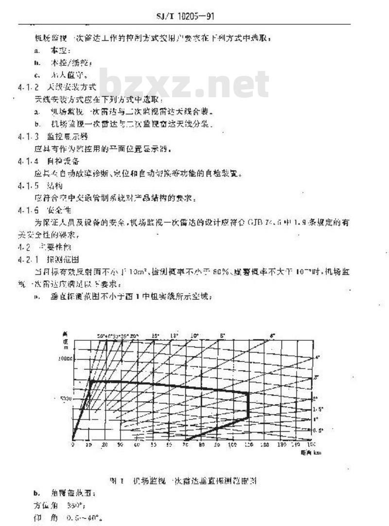 SJ/T 10205-1991 空中交通管制机场监视一次雷达通用技术条件 SJ/T 10205-1991 空中交通管制机场监视一次雷达通用技术条件