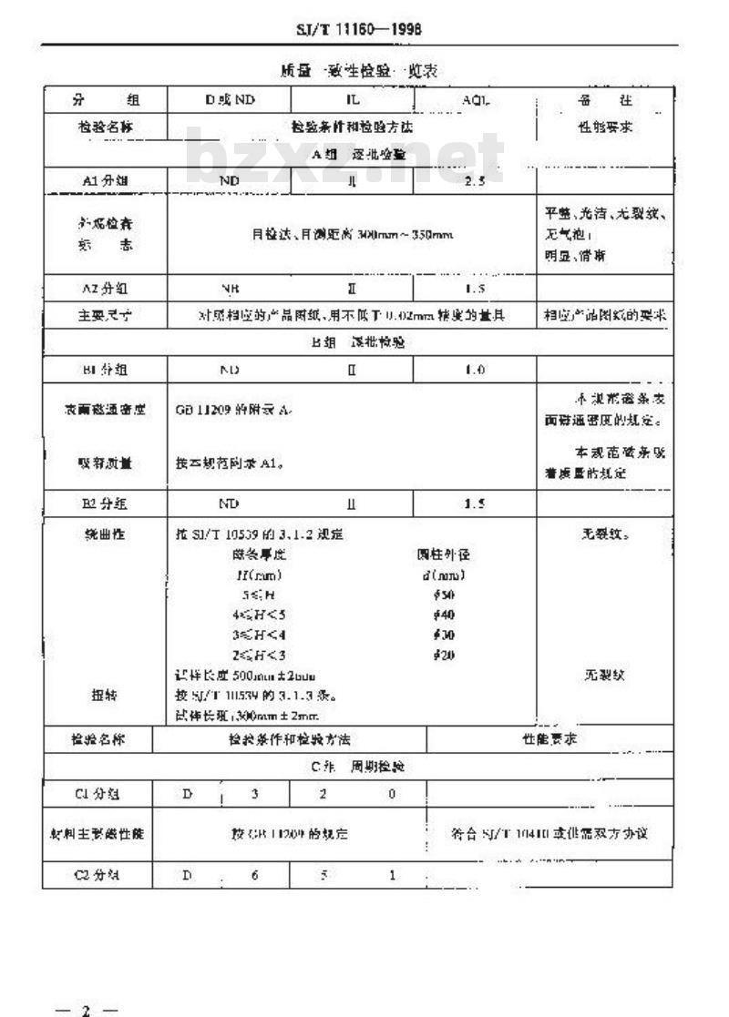 SJ/T 11160-1998 电冰箱门封条用YNBTA-KXH型粘结永磁铁氧体磁体详细规范 评定水平E SJ/T 11160-1998 电冰箱门封条用YNBTA-KXH型粘结永磁铁氧体磁体详细规范 评定水平E