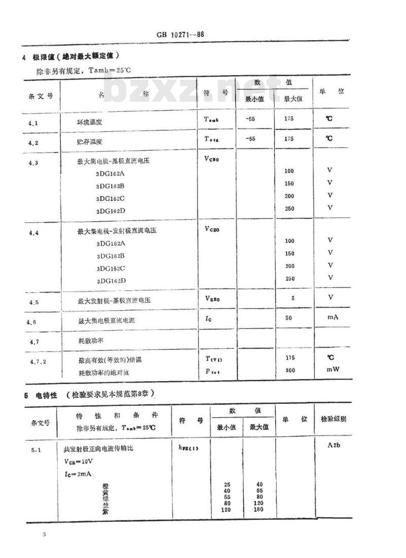 SJ/T 11052-1996 电子器件详细规范 3DG162型高频放大环境额定双极型晶体管(可供认证用) SJ/T 11052-1996 电子器件详细规范 3DG162型高频放大环境额定双极型晶体管(可供认证用)