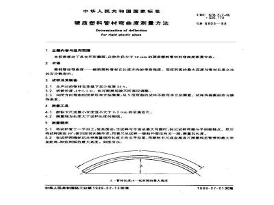 GB/T 8805-1988 硬质塑料管材弯曲度测定方法