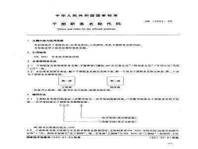 GB 12403-1990 干部职务名称代码