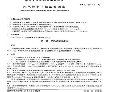 GB 13580.11-1992 大气降水中铵盐的测定