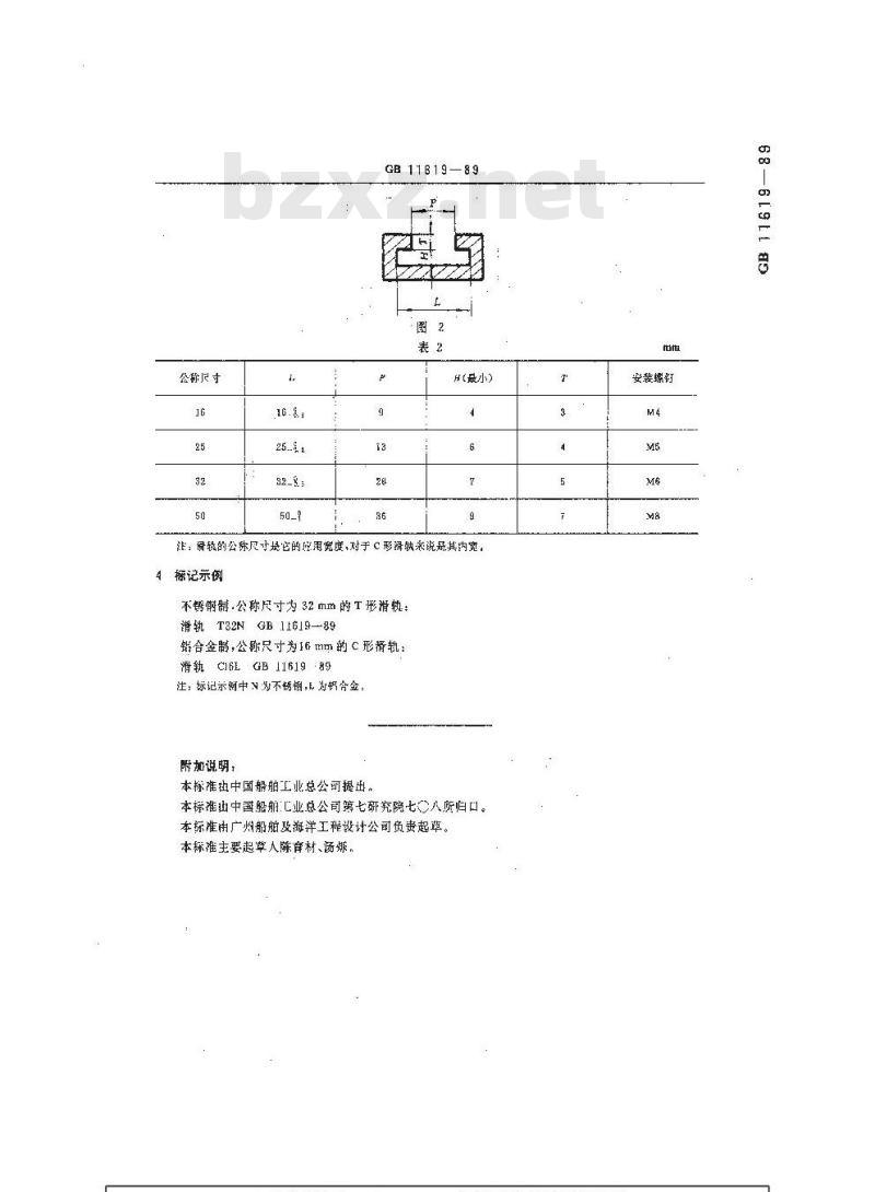 GB 11619-1989 游艇滑轨 互换性尺寸 GB 11619-1989 游艇滑轨 互换性尺寸