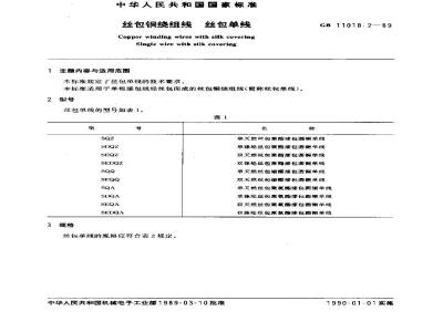 GB 11018.2-1989 丝包铜绕组线 丝包单线