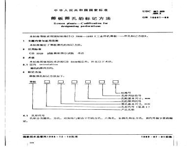 GB 10061-1988 筛板筛孔标记方法