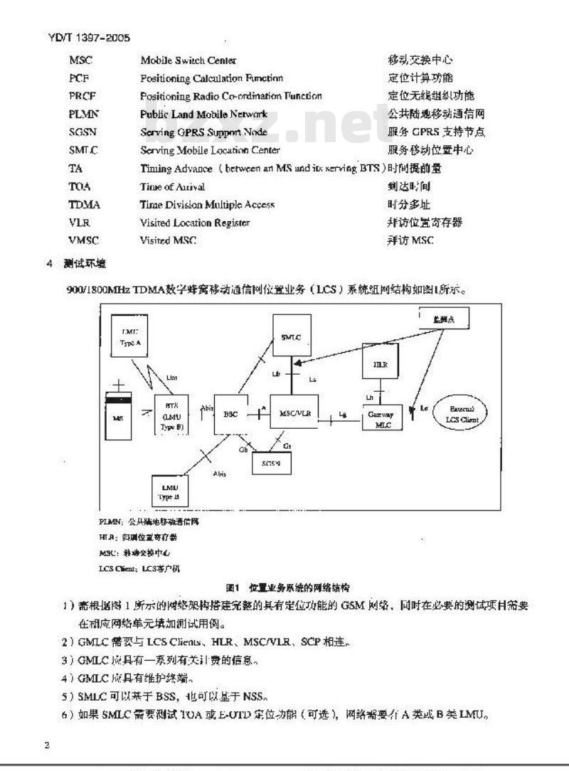 YD/T 1397-2005 900/1800MHz TDMA数字蜂窝移动通信网位置业务设备测试方法:服务移动位置中心(SMLG)与网关移动位置中心(GMLC) YD/T 1397-2005 900/1800MHz TDMA数字蜂窝移动通信网位置业务设备测试方法:服务移动位置中心(SMLG)与网关移动位置中心(GMLC)