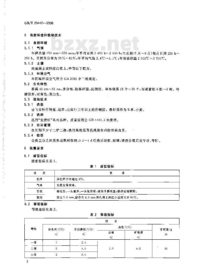 GB/T 20442-2006 地理标志产品 宝清红小豆 GB/T 20442-2006 地理标志产品 宝清红小豆