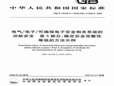 GB/T 20438.5-2006 电气/电子/可编程电子安全相关系统的功能安全 第5部分: 确定安全完整性等级的方法示例