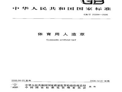 GB/T 20394-2006 体育用人造草