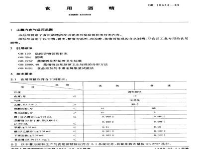 GB 10343-1989 食用酒精