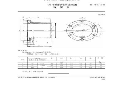 TB 1549.12-1984 冷冲模托料滚道装置 弹簧盒