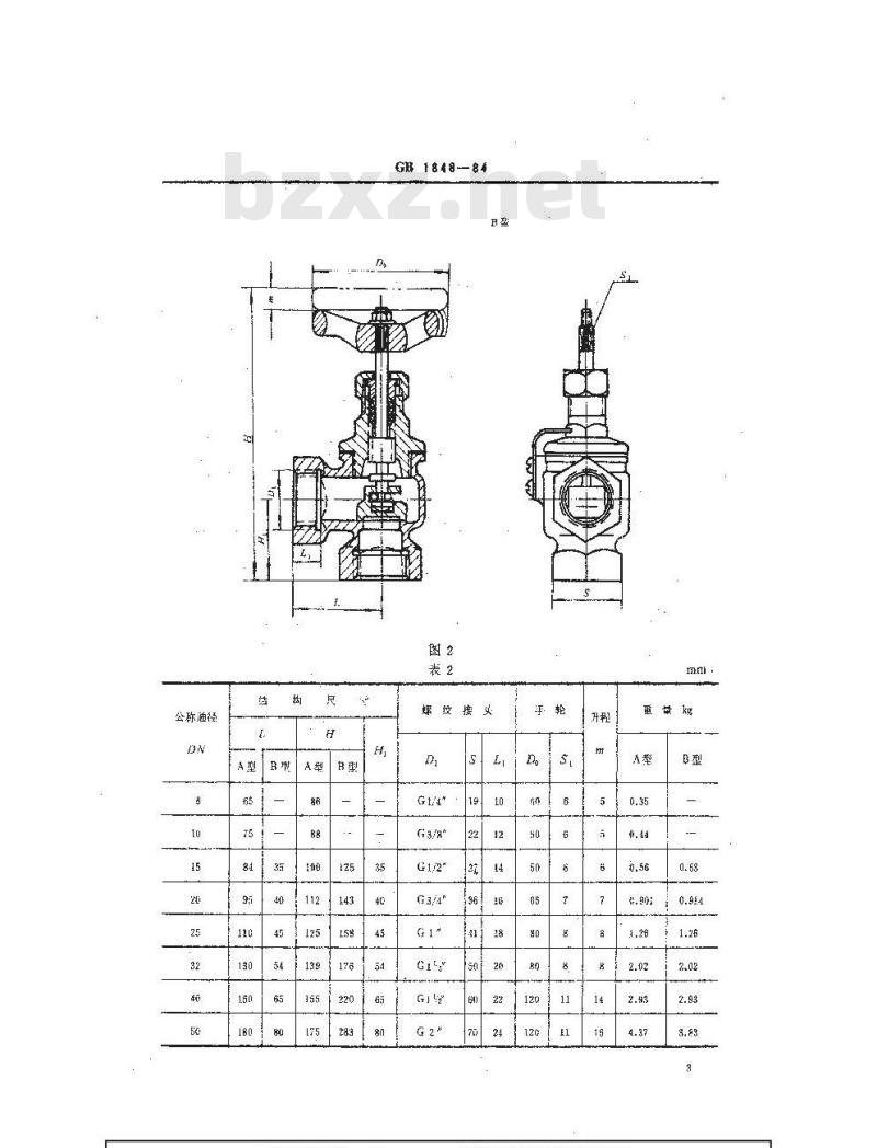 GB 1848-1984 船用内螺纹青铜截止阀 GB 1848-1984 船用内螺纹青铜截止阀