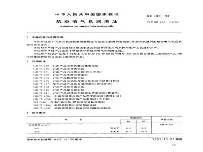GB 439-1990 航空喷气机润滑油