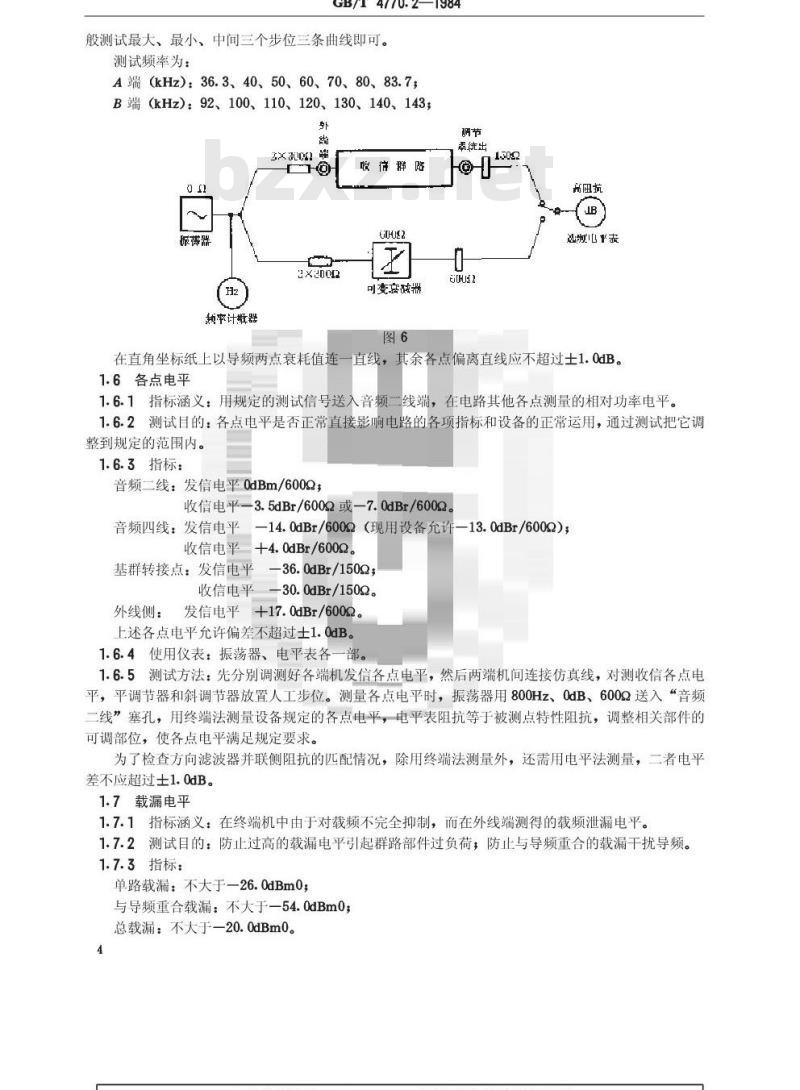 GB/T 4770.2-1984 明线12路载波电话设备主要性能的测试方法 GB/T 4770.2-1984 明线12路载波电话设备主要性能的测试方法
