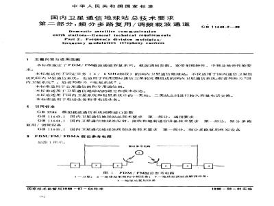 GB/T 11443.2-1989 国内卫星通信地球站总技术要求 第2部分:频分多路复用/调频载波通道