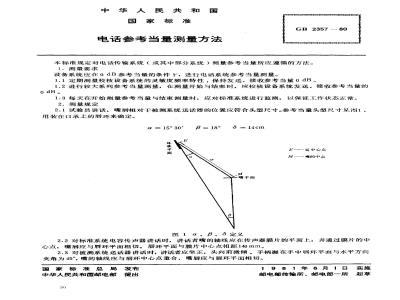 GB 2357-1980 电话参考当量测量方法