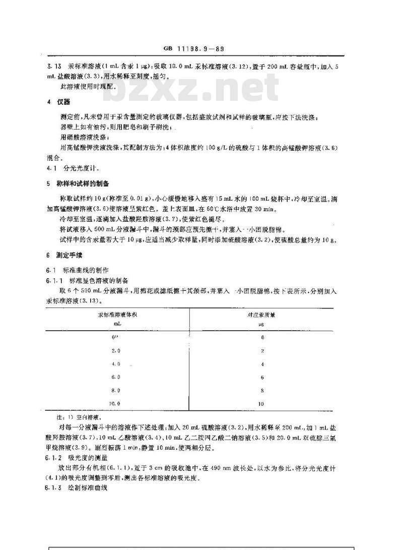 GB/T 11198.9-1989 工业硫酸 汞含量的测定 双硫腙光度法 GB/T 11198.9-1989 工业硫酸 汞含量的测定 双硫腙光度法