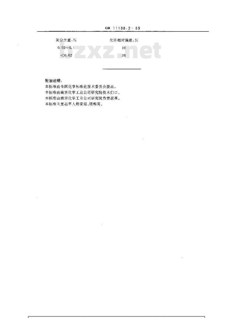 GB/T 11198.2-1989 工业硫酸 灰分的测定 重量法 GB/T 11198.2-1989 工业硫酸 灰分的测定 重量法