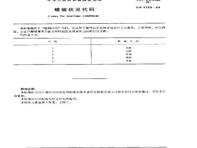 GB 4766-1984 婚姻状况代码