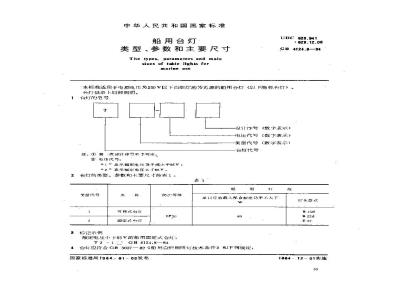 GB 4124.8-1984 船用台灯类型、参数和主要尺寸