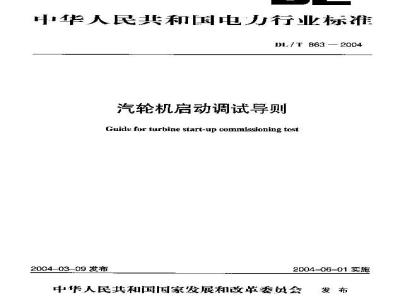 DL/T 863-2004 汽轮机启动调试导则
