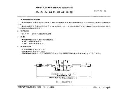 QC/T 79-1993 汽车制动系螺旋管
