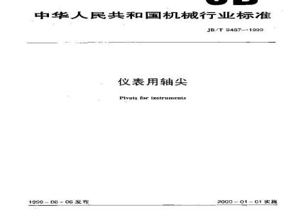 JB/T 9487-1999 仪表用轴尖