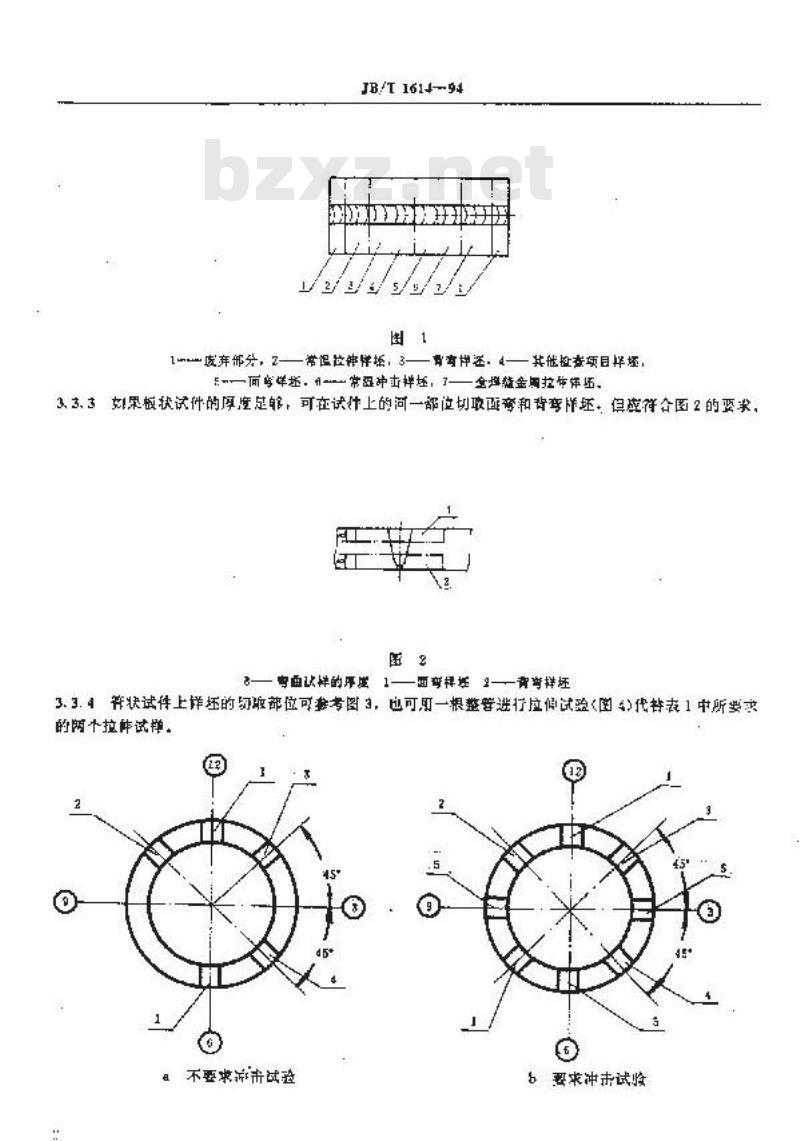 JB/T 1614-1994 锅炉受压件焊接接头 力学性能试验方法 JB/T 1614-1994 锅炉受压件焊接接头 力学性能试验方法