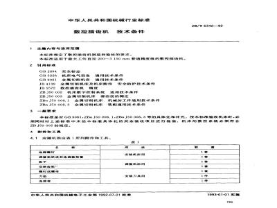 JB/T 6342-1992 数控插齿机 技术条件