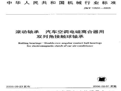 JB/T 10531-2005 滚动轴承 汽车空调电磁离合器用双列角接触球轴承