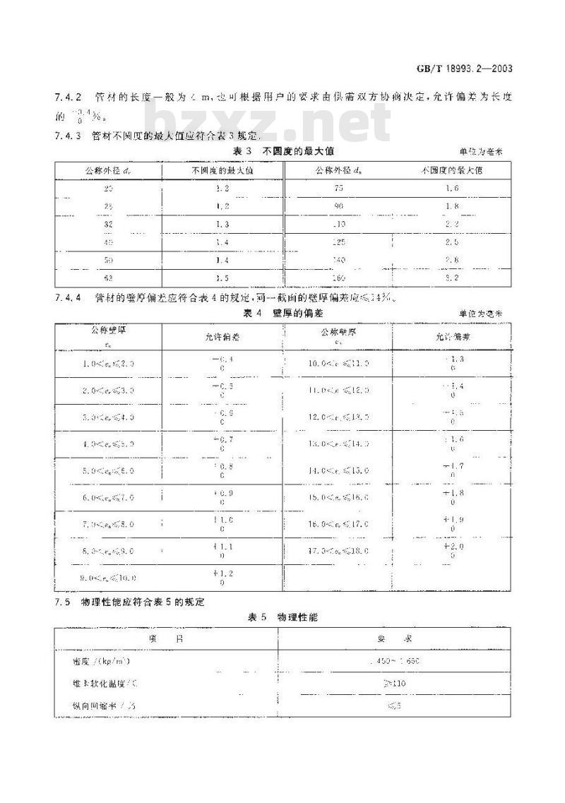 GB/T 18993.2-2003 冷热水用氯化聚氯乙烯(PVC-C)管道系统 第2部分:管材 GB/T 18993.2-2003 冷热水用氯化聚氯乙烯(PVC-C)管道系统 第2部分:管材