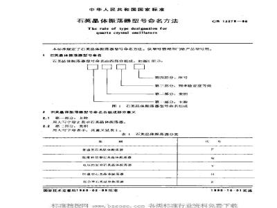 GB/T 12275-1990 石英晶体振荡器型号命名方法