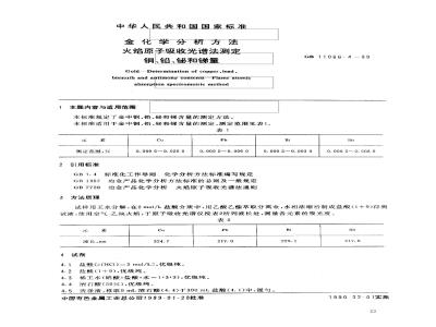 GB/T 11066.4-1989 金化学分析方法 火焰原子吸收光谱法测定铜、铅、铋和锑量