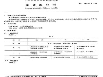 GB/T 10781.1-1989 浓香型白酒