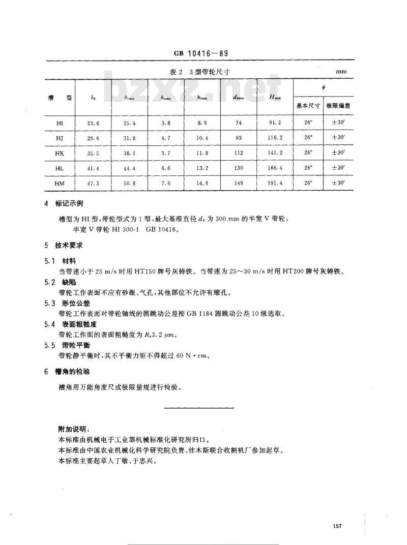 GB 10416-1989 农业机械用半宽V带轮 GB 10416-1989 农业机械用半宽V带轮