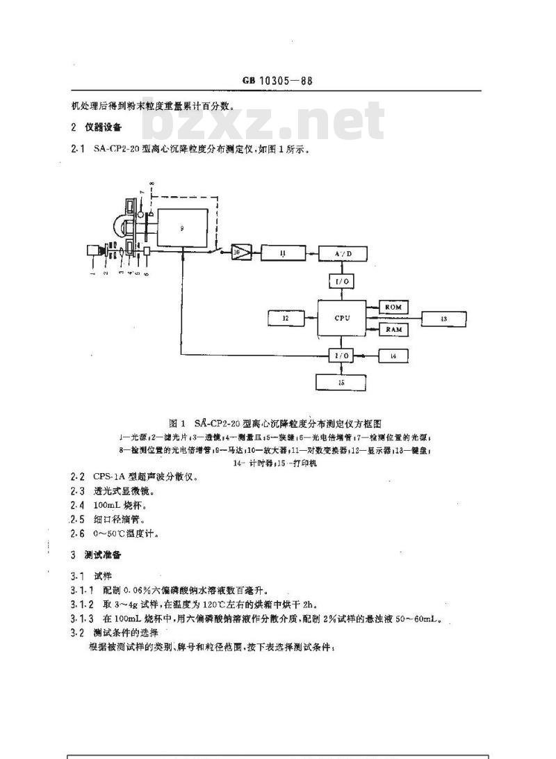 GB/T 10305-1988 阴极碳酸盐粒度分布的测定 离心沉降法 GB/T 10305-1988 阴极碳酸盐粒度分布的测定 离心沉降法