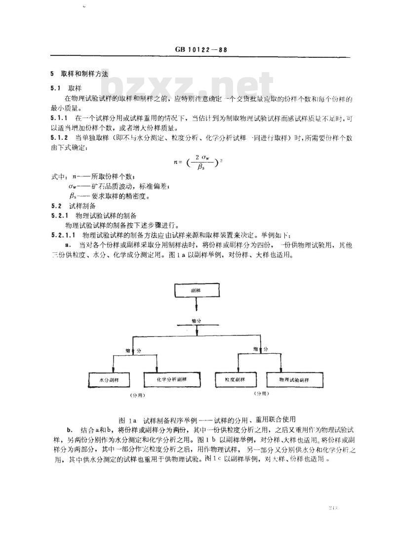 GB/T 10122-1988 铁矿石(烧结矿、球团矿)物理试验用试样的取样和制样方法 GB/T 10122-1988 铁矿石(烧结矿、球团矿)物理试验用试样的取样和制样方法