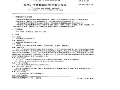 GB/T 10084-1988 振动、冲击数据分析和表示方法