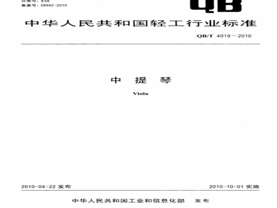 QB/T 4019-2010 中提琴