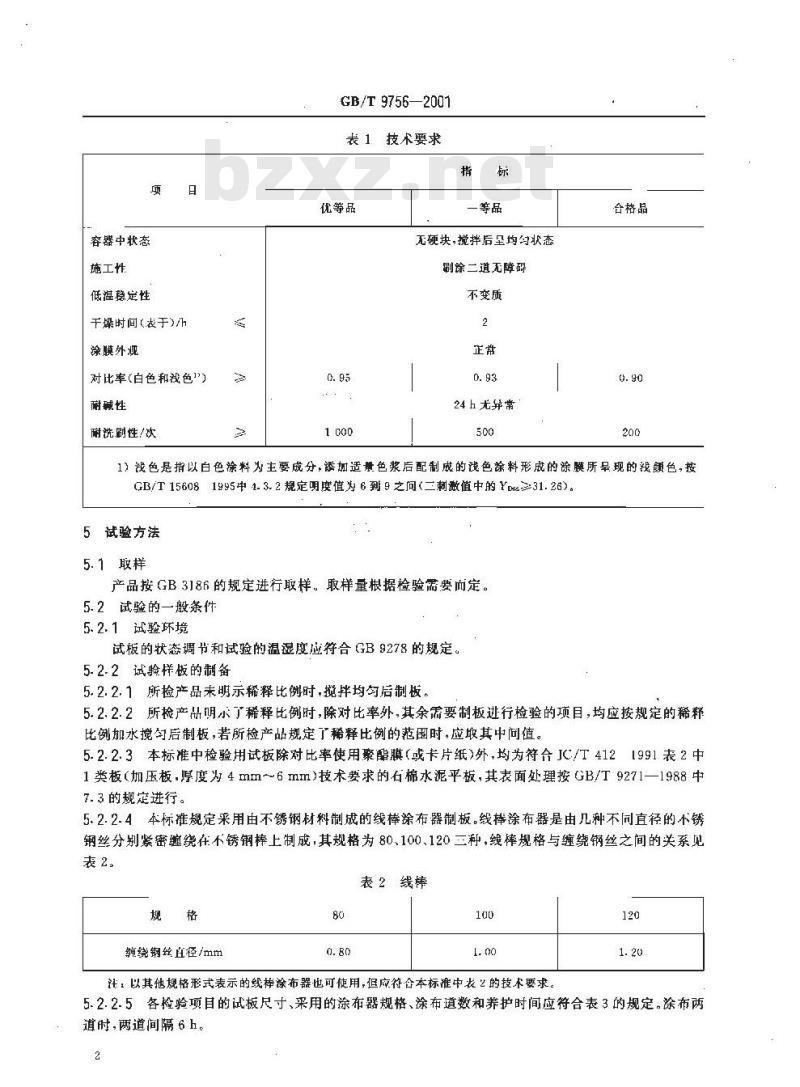 GB/T 9756-2001 合成树脂乳液内墙涂料 GB/T 9756-2001 合成树脂乳液内墙涂料