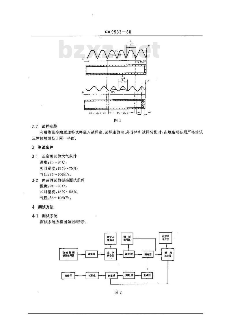 GB/T 9533-1988 微波固体电介质材料介电特性测试方法同轴终端短路法 GB/T 9533-1988 微波固体电介质材料介电特性测试方法同轴终端短路法