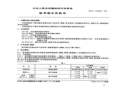 FZ/T 13003-1992 鞋用棉本色帆布