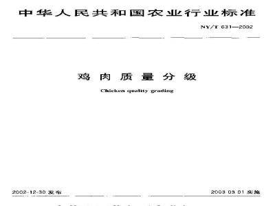 NY/T 631-2002 鸡肉质量分级