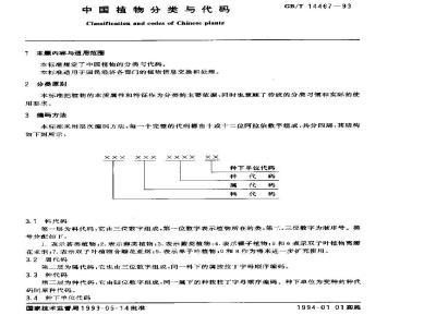 GB/T 14467-1993 中国植物分类与代码