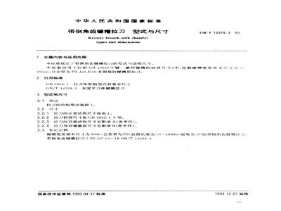 GB/T 14329.3-1993 带倒角齿键槽拉刀 型式与尺寸