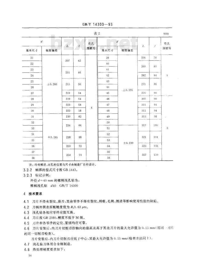GB/T 14300-1993 可转位直沟浅孔钻 GB/T 14300-1993 可转位直沟浅孔钻