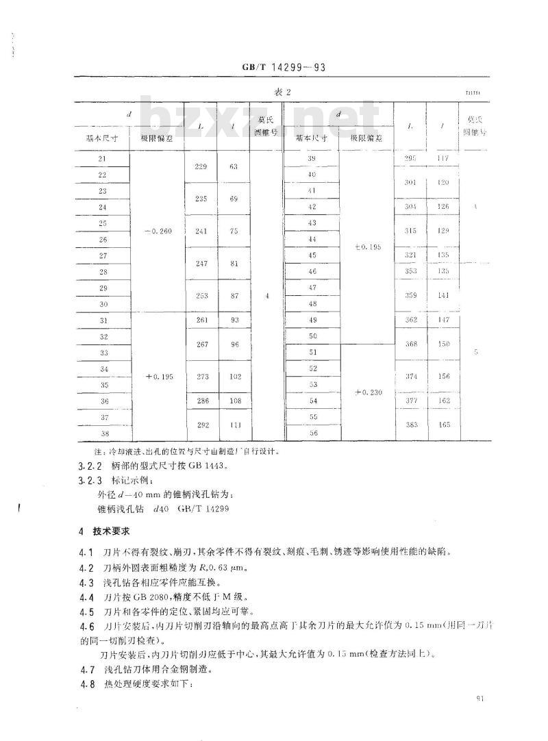 GB/T 14299-1993 可转位螺旋沟浅孔钻 GB/T 14299-1993 可转位螺旋沟浅孔钻