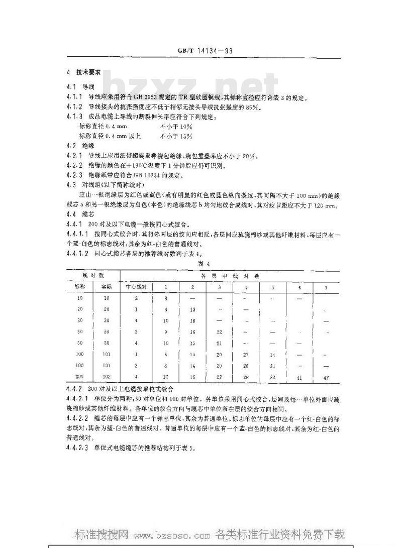 GB/T 14134-1993 纸绝缘铅套市内通信电缆 GB/T 14134-1993 纸绝缘铅套市内通信电缆
